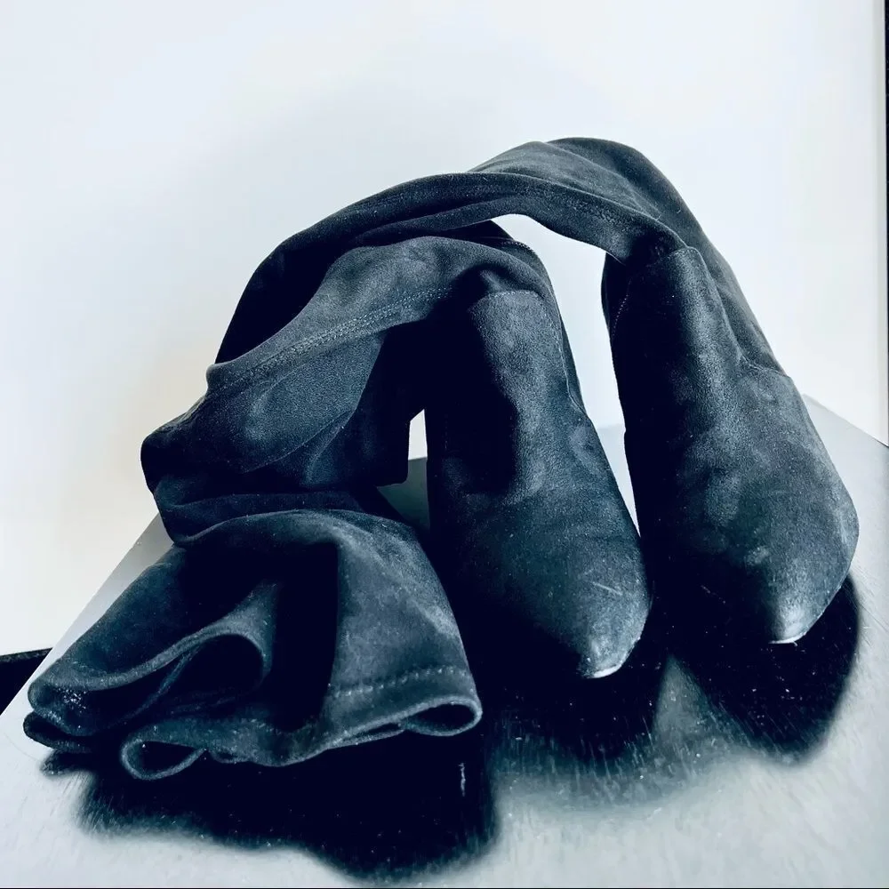Steve Madden Larah Over The Knee Boots Black Heeled Sock Boot Size 8